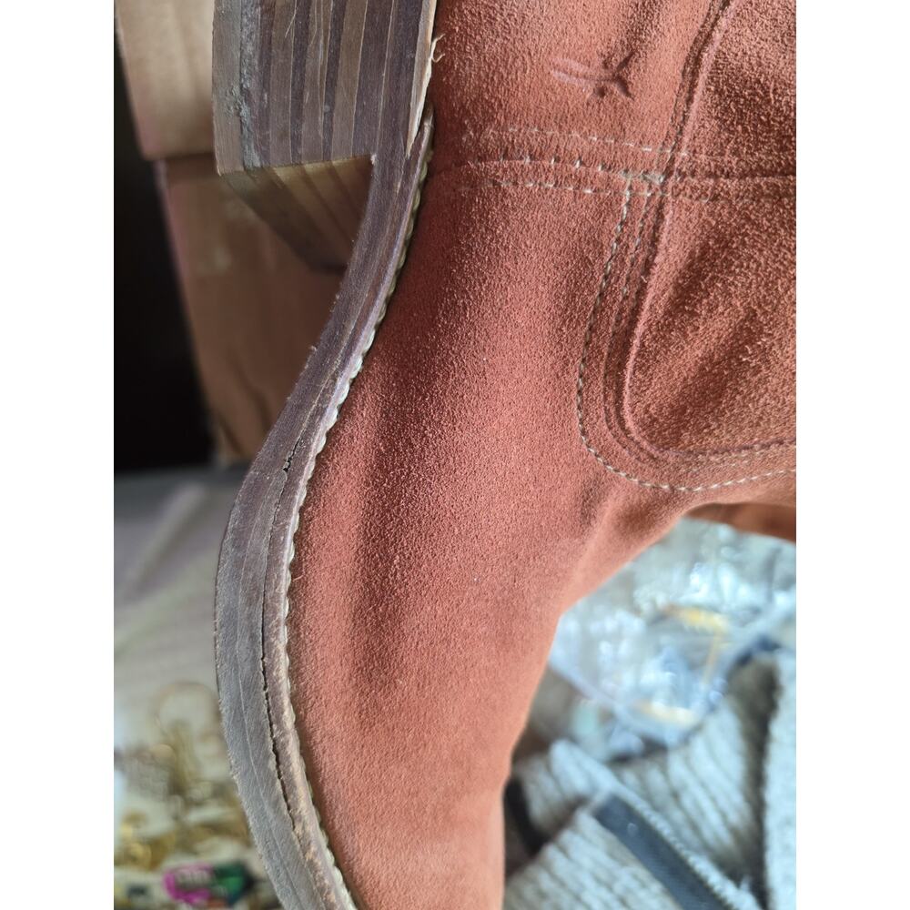 Red Dirt" Suede Frye Campus boots Style 77054RDT Women's 9.5M Made In USA - Picture 12 of 12